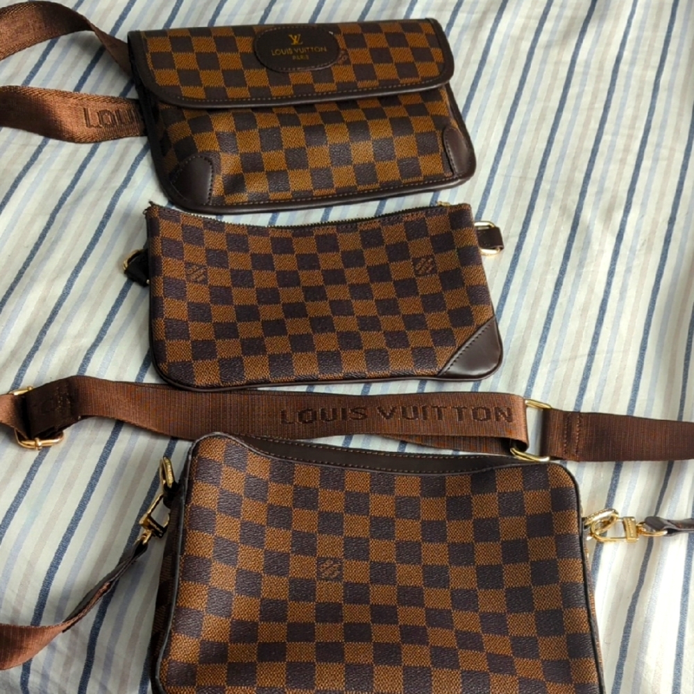 Louis Vuitton Brown Belt Bag with Checkered Pattern